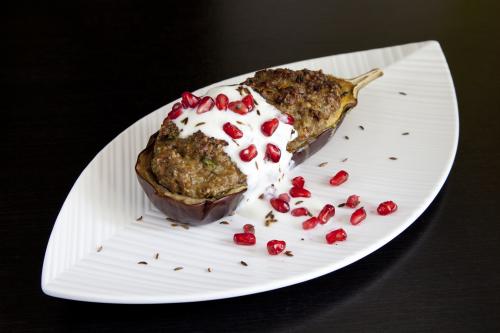 Eggplant filled with Mediterranean minced veal