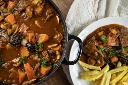 Stew with veal blade and pumpkin