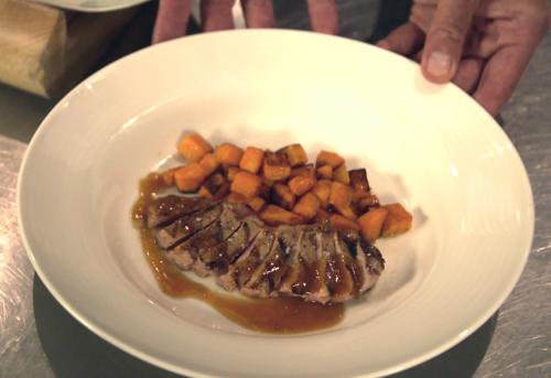 Veal entrecote with sweet potatoes