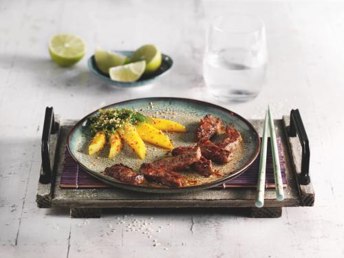 Inspiration from Japan - Calf liver with a difference: Veal liver with seaweed and mango